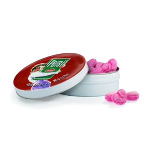 cherry hearts in a tin
