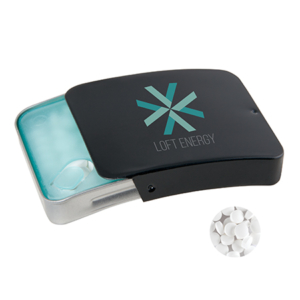 mint pills in sliding tin